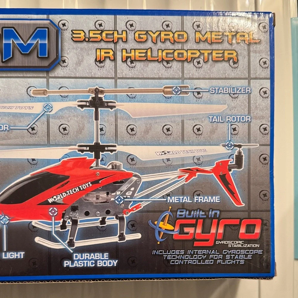 NIB Phantom Yellow Remote Control Metal Helicopter by World Tech Toys